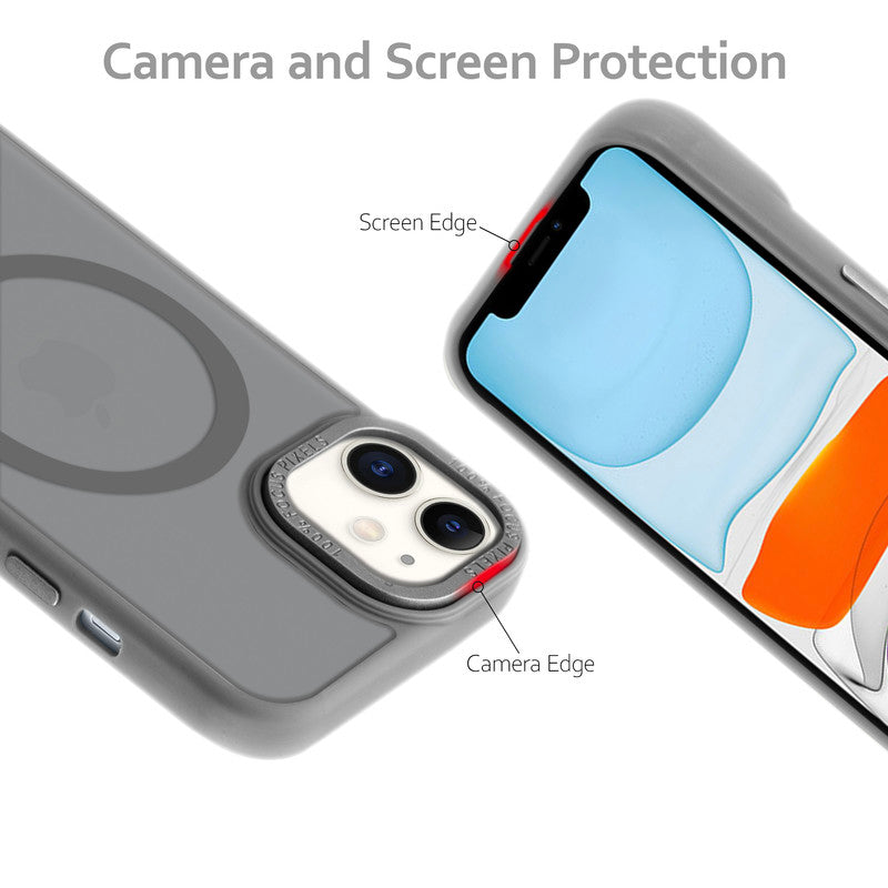 Semi-Transparent Hard Back & Wireless Charging Support Compatible With Kickstand Back Case Apple iPhone 11