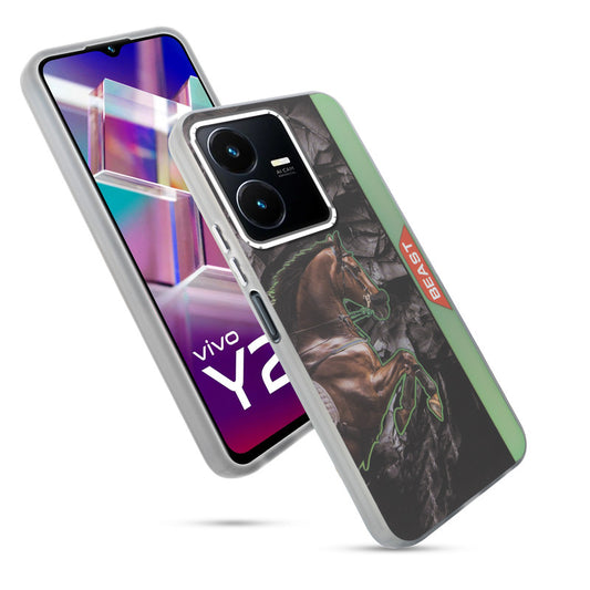 Beast Mode Animal Printed Back Case For Vivo Y22 With Hard Back & Glow Effect