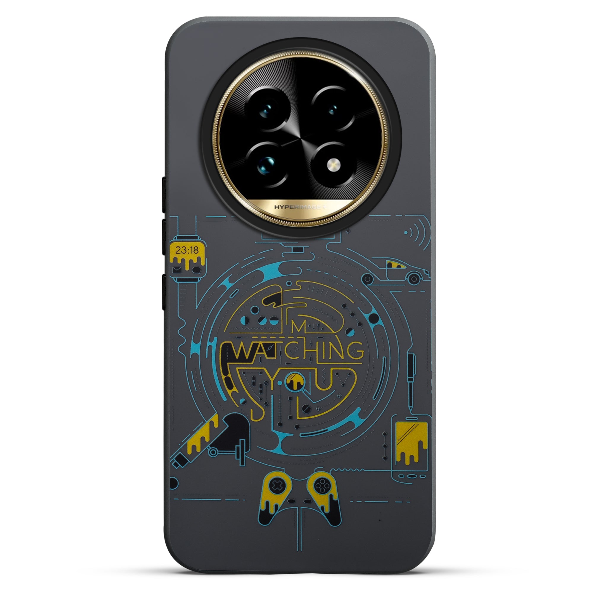 Mechanical Circuit Sector Print Hard Back Cover For Realme 13 Pro 5G