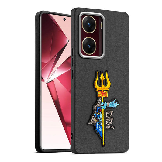 Sleek Textured Silicone Case for Vivo V29e 5G Featuring Divine Embroidery on the Back