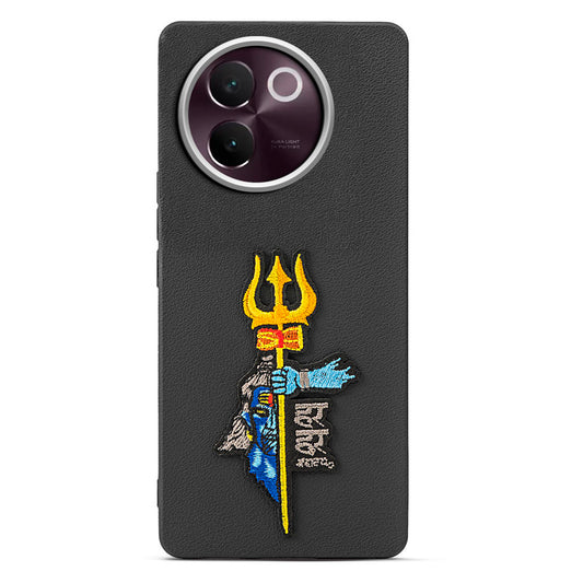 Sleek Textured Silicone Case for Vivo V30e 5G Featuring Divine Embroidery on the Back