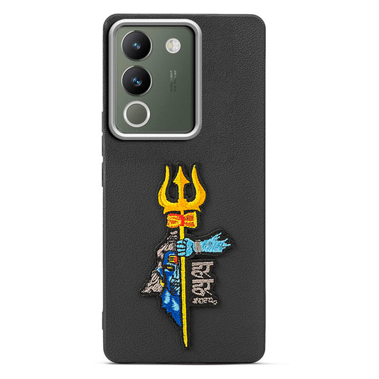 Sleek Textured Silicone Case for Vivo Y200 5G Featuring Divine Embroidery on the Back