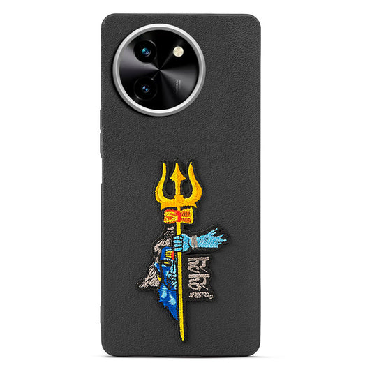 Sleek Textured Silicone Case for Vivo T3x 5G Featuring Divine Embroidery on the Back