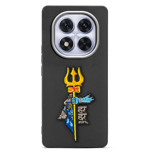 Sleek Textured Silicone Case for Redmi Note 14 Pro 5G Featuring Divine Embroidery on the Back