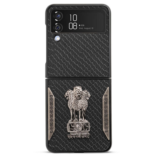 Designer Back Case Inspired by Satyamev Jayate, Textured Surface & Soft Inner Fabric for Samsung Z Flip 4