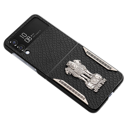 Designer Back Case Inspired by Satyamev Jayate, Textured Surface & Soft Inner Fabric for Samsung Z Flip 4
