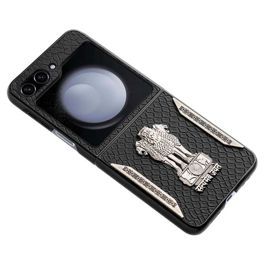 Designer Back Case Inspired by Satyamev Jayate, Textured Surface & Soft Inner Fabric for Samsung Z Flip 5