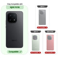 Clear hard back case compatibility guide showing fit for iQOO 15 5G and not compatible with other models