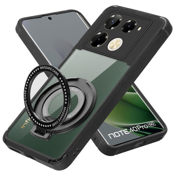 Silicone Grip Clear Case Ring Holder Kickstand For Infinix Note 40 Pro 5G