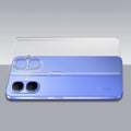Transparent hard back case being installed on Infinix Smart 10 5G showing perfect alignment and camera protection fit
