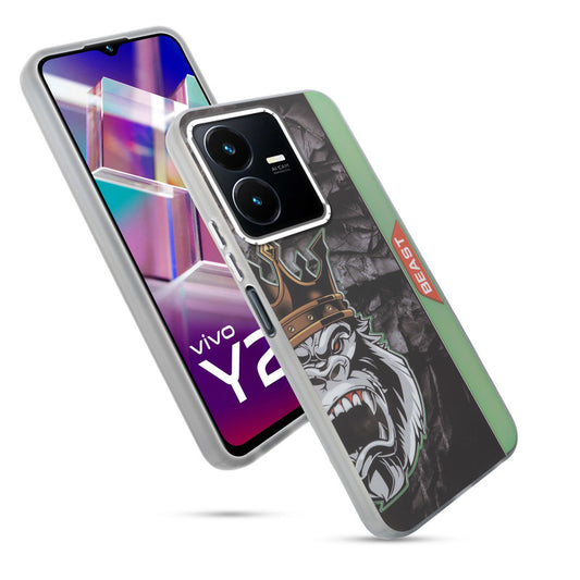 Beast Mode Animal Printed Back Case For Vivo Y22 With Hard Back & Glow Effect