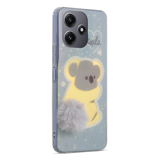 Printed matte back with fur detailing Back cover For Redmi 12 5G