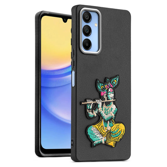Sleek Textured Silicone Case for Samsung A15 5G Featuring Divine Embroidery on the Back
