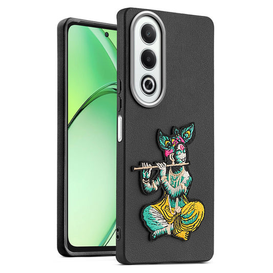 Sleek Textured Silicone Case for Oppo K12x 5G Featuring Divine Embroidery on the Back