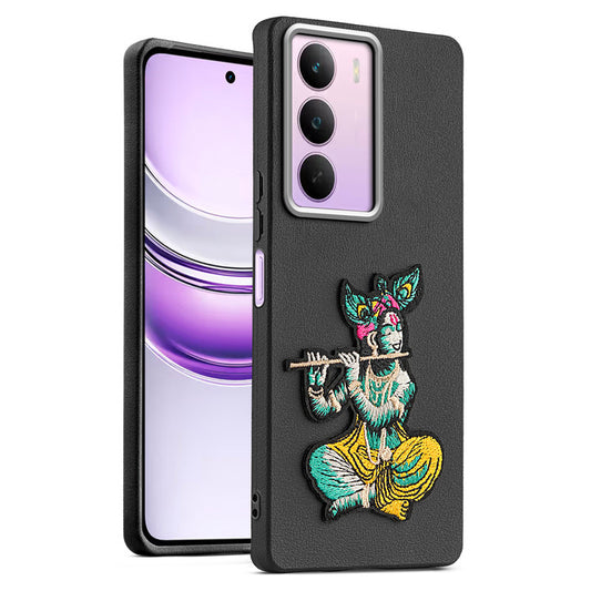 Sleek Textured Silicone Case for Realme C75 5G Featuring Divine Embroidery on the Back