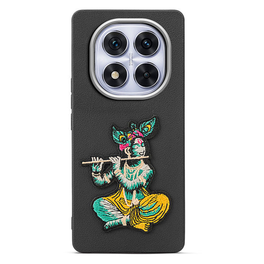 Sleek Textured Silicone Case for Redmi Note 14 Pro 5G Featuring Divine Embroidery on the Back