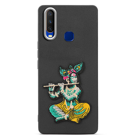 Sleek Textured Silicone Case for Vivo Y12 Featuring Divine Embroidery on the Back