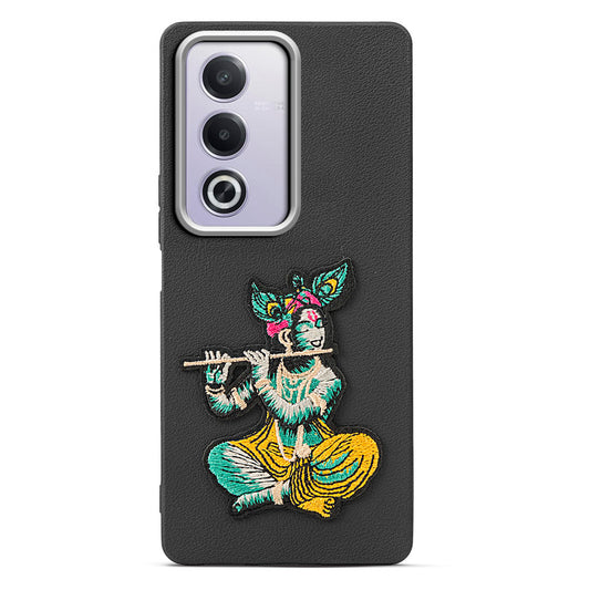 Sleek Textured Silicone Case for Oppo A3 Pro 5G Featuring Divine Embroidery on the Back