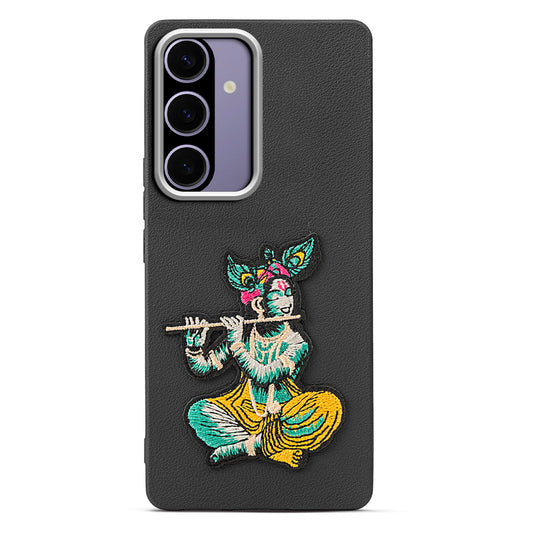 Sleek Textured Silicone Case for Samsung A56 5G Featuring Divine Embroidery on the Back