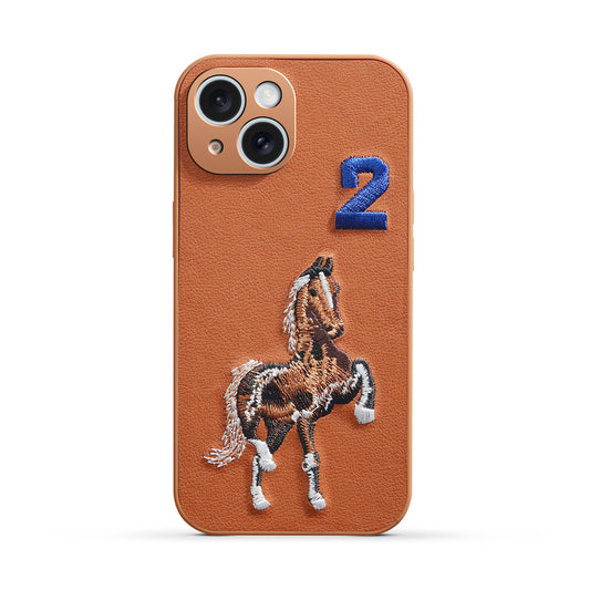 Premium Leather with Exquisite Embroidery for Apple iPhone 13