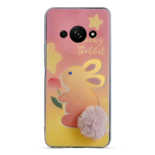 Printed matte back with fur detailing Back cover For Redmi A3 2024