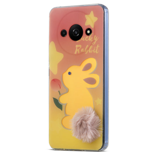 Printed matte back with fur detailing Back cover For Redmi A3 2024