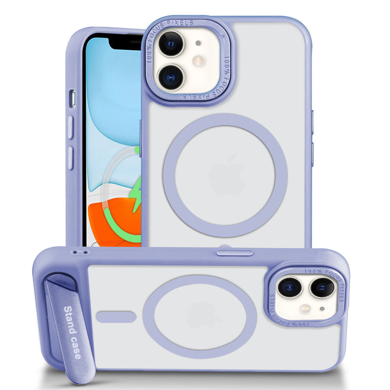 Semi-Transparent Hard Back & Wireless Charging Support Compatible With Kickstand Back Case Apple iPhone 11