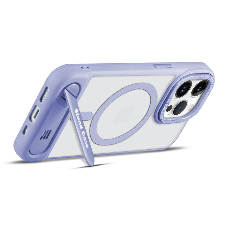 Semi-Transparent Hard Back & Wireless Charging Support Compatible With Kickstand Back Case For Apple iPhone 14 Pro Max