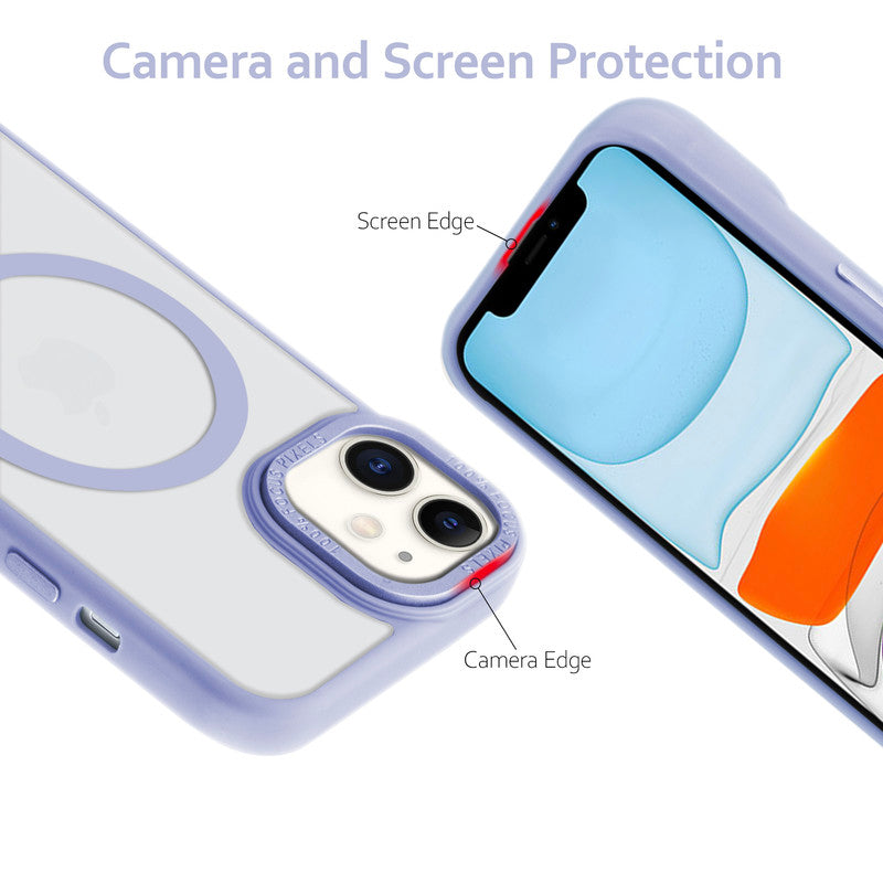 Semi-Transparent Hard Back & Wireless Charging Support Compatible With Kickstand Back Case Apple iPhone 11