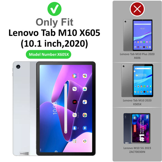 360 Degree Rotating PU Leather Tablet Flip Cover For Lenovo Tab M10 X605