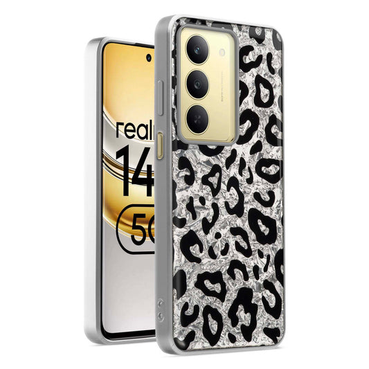 Shiny Foil Design Printed Back Case for Realme 14x 5G With Soft Edges with Glossy Semi-Hard Back