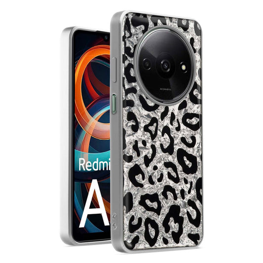 Shiny Foil Design Printed Back Case for Redmi A3 With Soft Edges with Glossy Semi-Hard Back