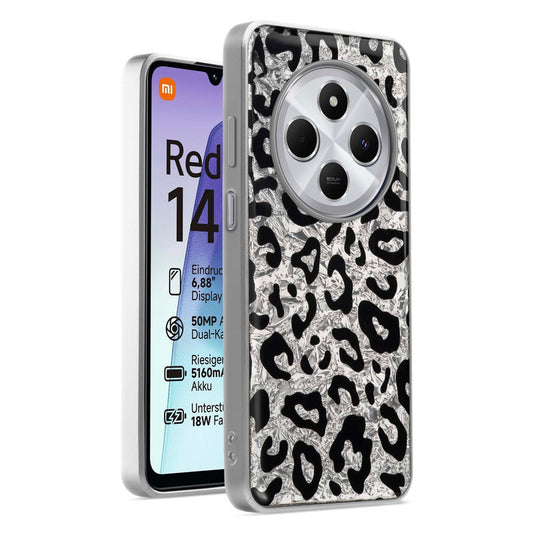 Shiny Foil Design Printed Back Case for Redmi 14C 5G With Soft Edges with Glossy Semi-Hard Back