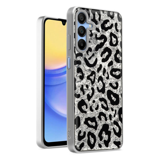 Shiny Foil Design Printed Back Case for Samsung A15 5G With Soft Edges with Glossy Semi-Hard Back