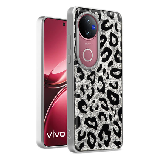 Shiny Foil Design Printed Back Case for Vivo V50 5G With Soft Edges with Glossy Semi-Hard Back