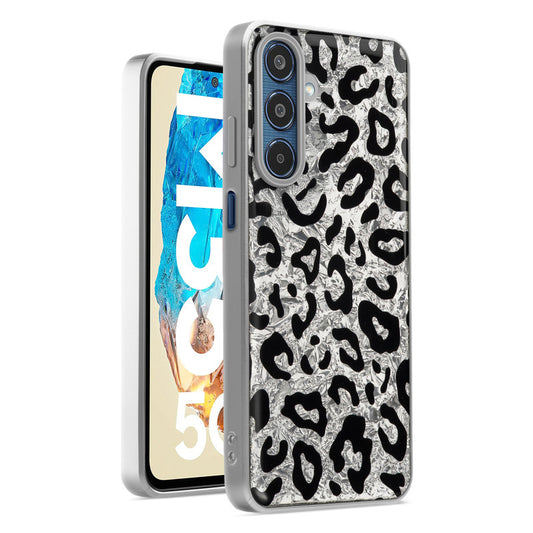 Shiny Foil Design Printed Back Case for Samsung M35 5G With Soft Edges with Glossy Semi-Hard Back