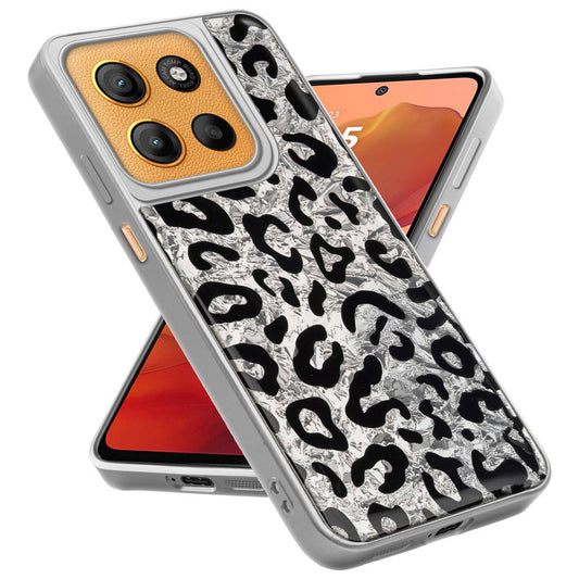 Shiny Foil Design Printed Back Case for Motorola Moto G15 With Soft Edges with Glossy Semi-Hard Back