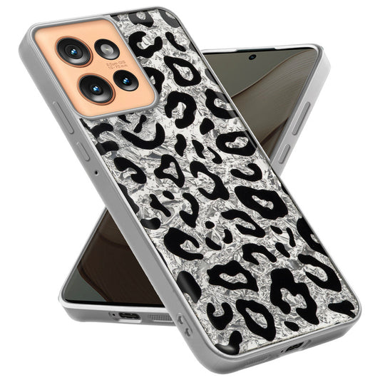 Shiny Foil Design Printed Back Case for Motorola Moto Edge 50 5G With Soft Edges with Glossy Semi-Hard Back