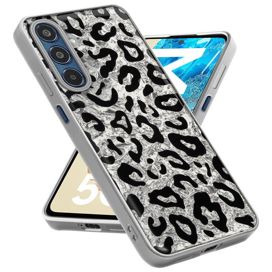Shiny Foil Design Printed Back Case for Samsung M35 5G With Soft Edges with Glossy Semi-Hard Back