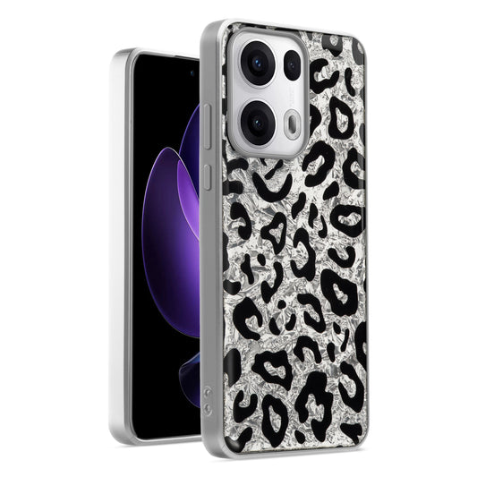 Shiny Foil Design Printed Back Case for Oppo Reno 13 Pro 5G With Soft Edges with Glossy Semi-Hard Back
