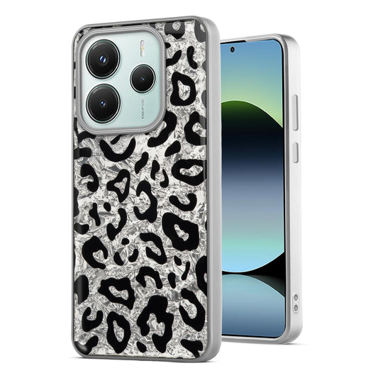 Shiny Foil Design Printed Back Case for Redmi Note 14 SE 5G With Soft Edges with Glossy Semi-Hard Back
