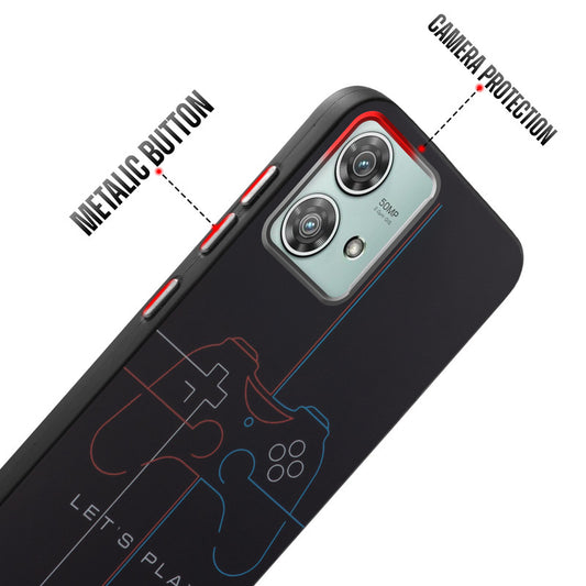 Rugged Hard Back Printed Case For Motorola Moto Edge 40 Neo 5G with Metal Ring Camera Protection and Buttons
