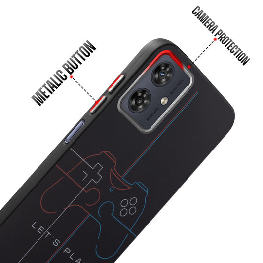 Rugged Hard Back Printed Case For Motorola Moto G54 5G with Metal Ring Camera Protection and Buttons