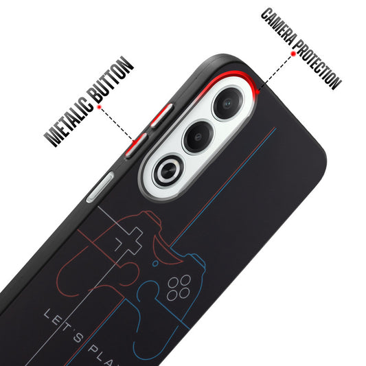 Rugged Hard Back Printed Case For Oppo K12x 5G with Metal Ring Camera Protection and Buttons