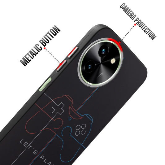 Rugged Hard Back Printed Case For Vivo T3x 5G with Metal Ring Camera Protection and Buttons