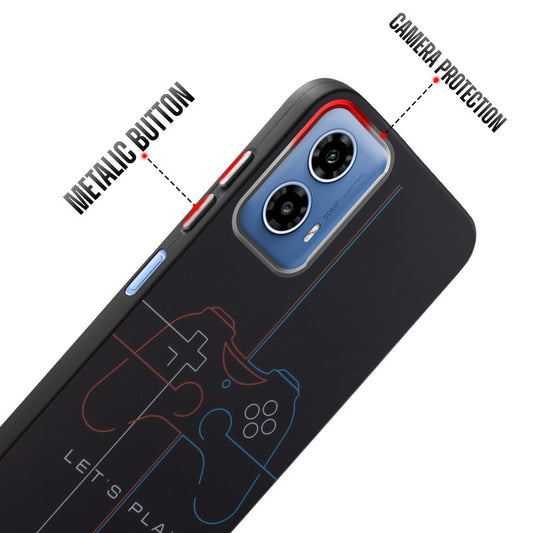 Rugged Hard Back Printed Case For Motorola Moto G34 5G with Metal Ring Camera Protection and Buttons