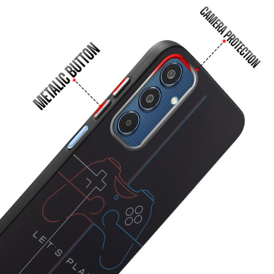 Rugged Hard Back Printed Case For Samsung M35 5G with Metal Ring Camera Protection and Buttons