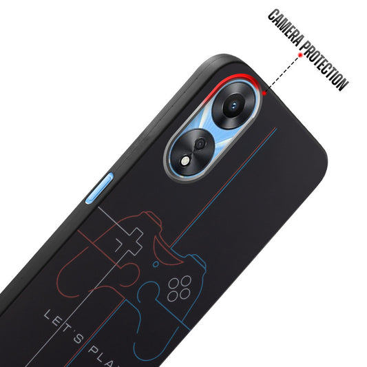 Rugged Hard Back Printed Case For Oppo A78 5G with Metal Ring Camera Protection and Buttons