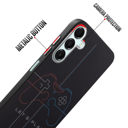 Rugged Hard Back Printed Case For Samsung A16 5G with Metal Ring Camera Protection and Buttons