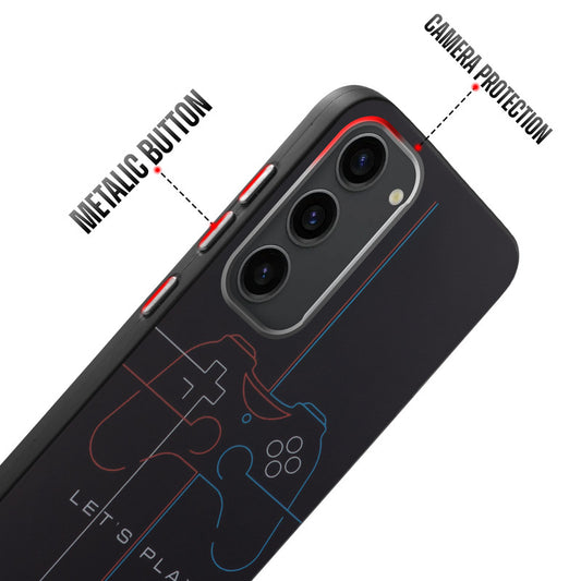 Rugged Hard Back Printed Case For Samsung S23 5G with Metal Ring Camera Protection and Buttons
